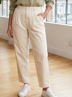 Mango off white high waist pants